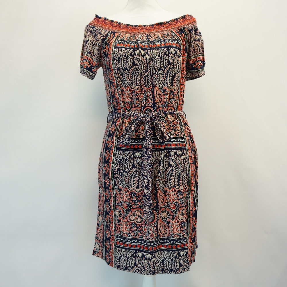 Lucky Brand Off The Shoulder Printed Dress S